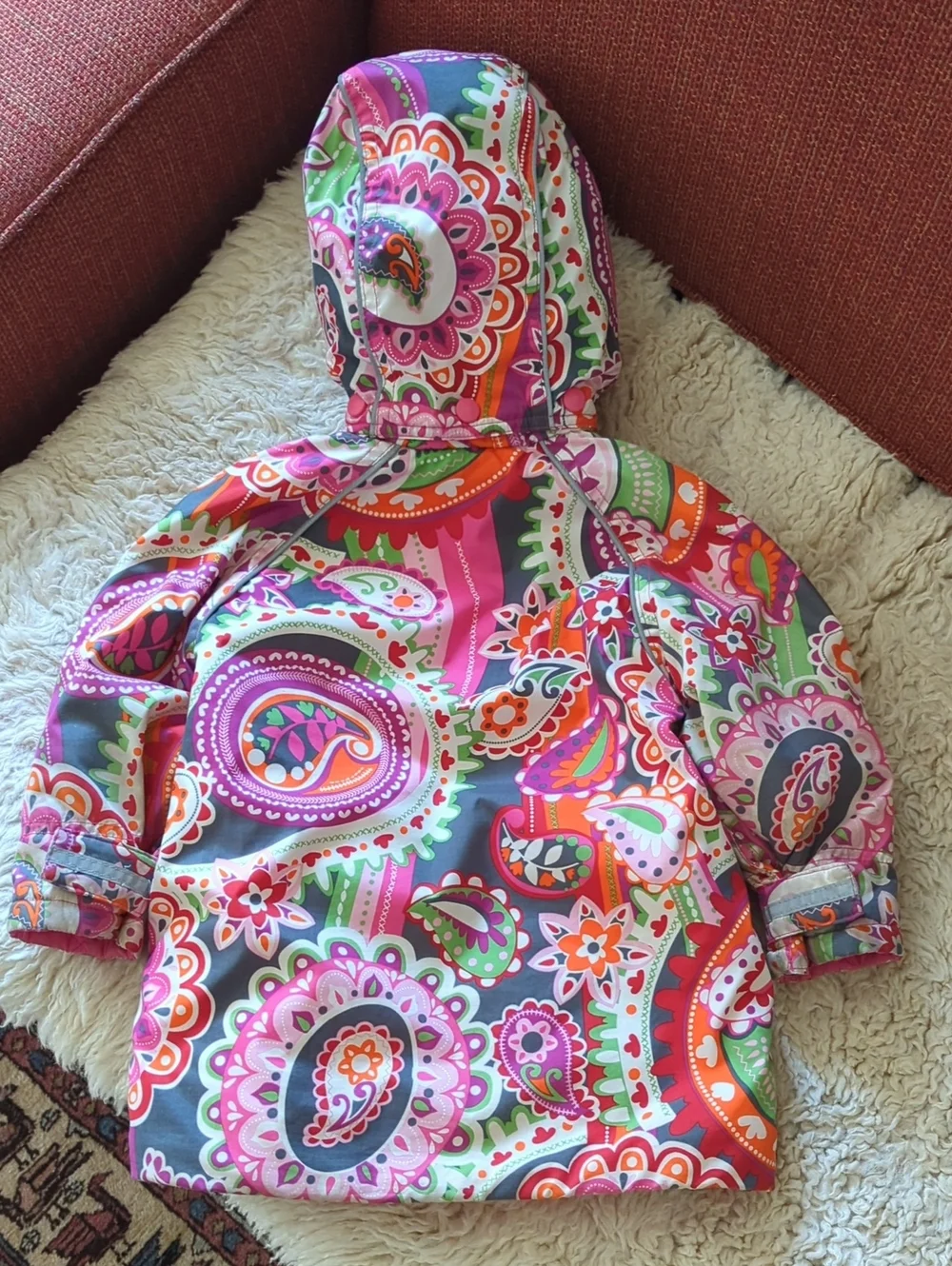Hanna Andersson Bright Paisley Winter Coat, Size 3T